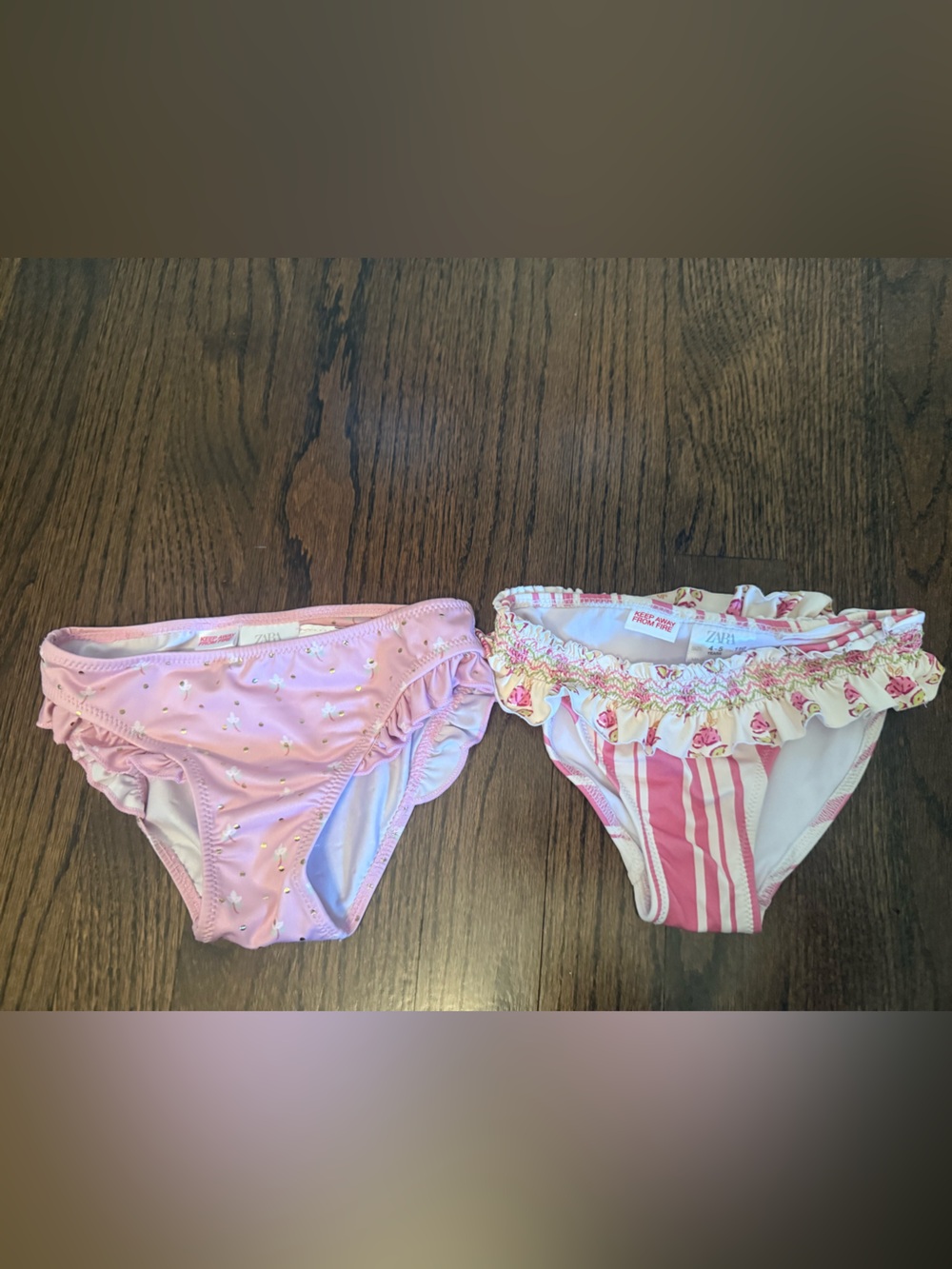 Zara Pink Ruffled Girls Swim Bottoms - Set of 2
